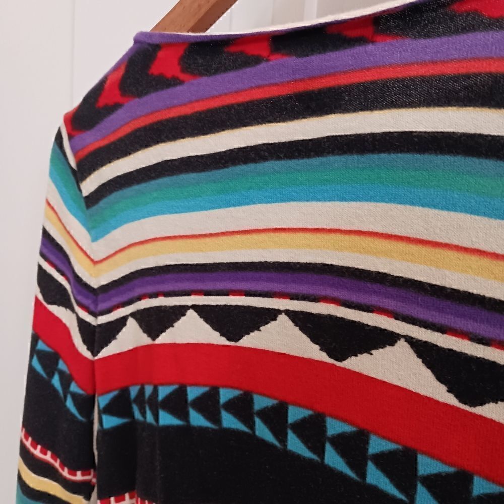 Chaps Cotton Aztec Print Sweater Pullover - Picture 5 of 8